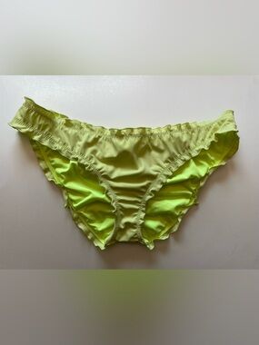 Victorias Secret The Ruffle Cheeky Neon Yellow Bikini Swim Bottoms Size Medium